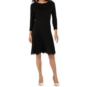 Nanette Lenore Black Lace Trim Fit & Flare Dress